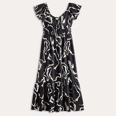Women's Nine West Flutter Sleeve Maxi Dress