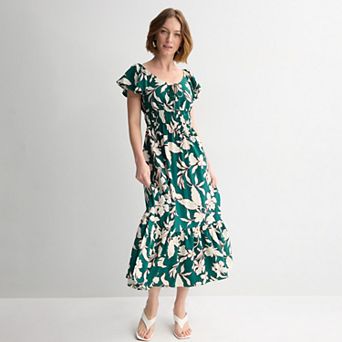 Women's Nine West Flutter Sleeve Maxi Dress
