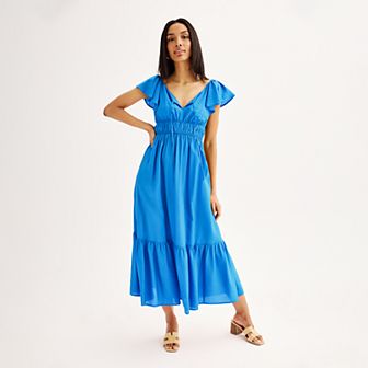Women's Nine West Flutter Sleeve Maxi Dress