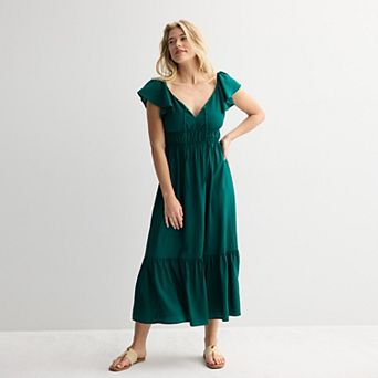 Women's Nine West Flutter Sleeve Maxi Dress