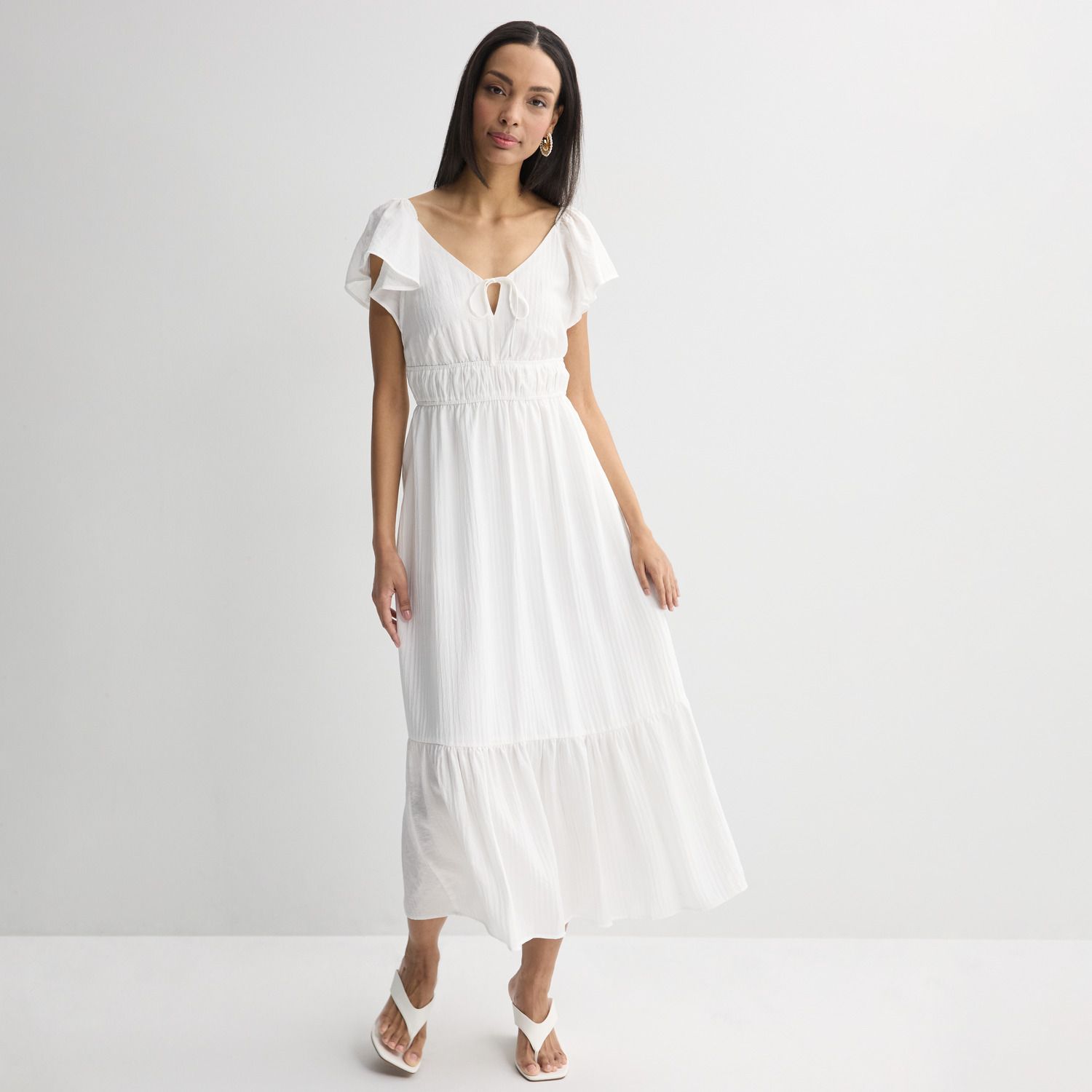 Women's Nine West Flutter Sleeve Maxi Dress