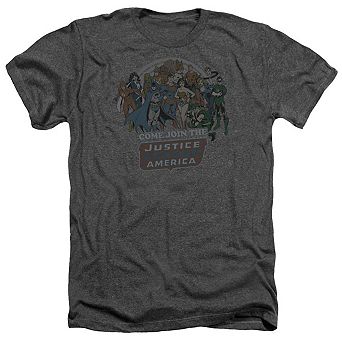 Dc Comics Join The Justice League Adult Heather T-shirt