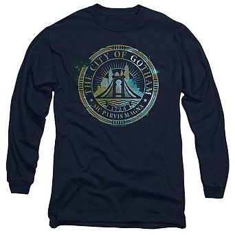 The Batman City Of Gotham Long Sleeve Adult T-shirt