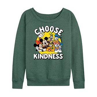 Plus Size Disney's Mickey Mouse & Friends Kindness French Terry Long Sleeve Tee