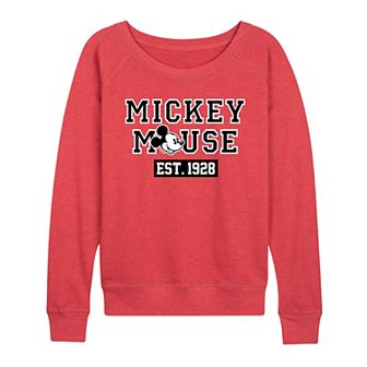 Plus Size Disney's Mickey Mouse Est. 1928 French Terry Long Sleeve Tee
