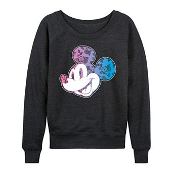 Plus Size Disney's Mickey Floral French Terry Long Sleeve Tee