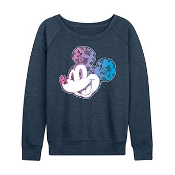 Plus Size Disney's Mickey Floral French Terry Long Sleeve Tee