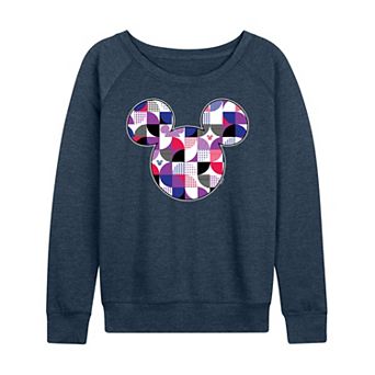 Plus Size Disney's Mickey Mouse Solid Geo French Terry Long Sleeve Tee