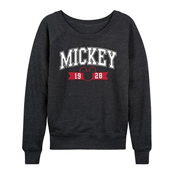 Plus Size Disney's Mickey 1928 Collegiate French Terry Long Sleeve Tee