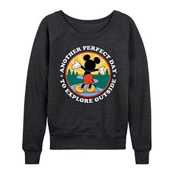 Plus Size Disney's Mickey Mouse Perfect Day Explore French Terry Long Sleeve Tee