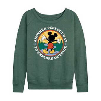 Plus Size Disney's Mickey Mouse Perfect Day Explore French Terry Long Sleeve Tee