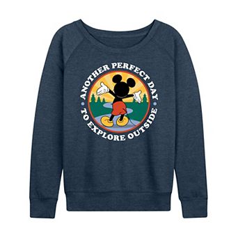 Plus Size Disney's Mickey Mouse Perfect Day Explore French Terry Long Sleeve Tee