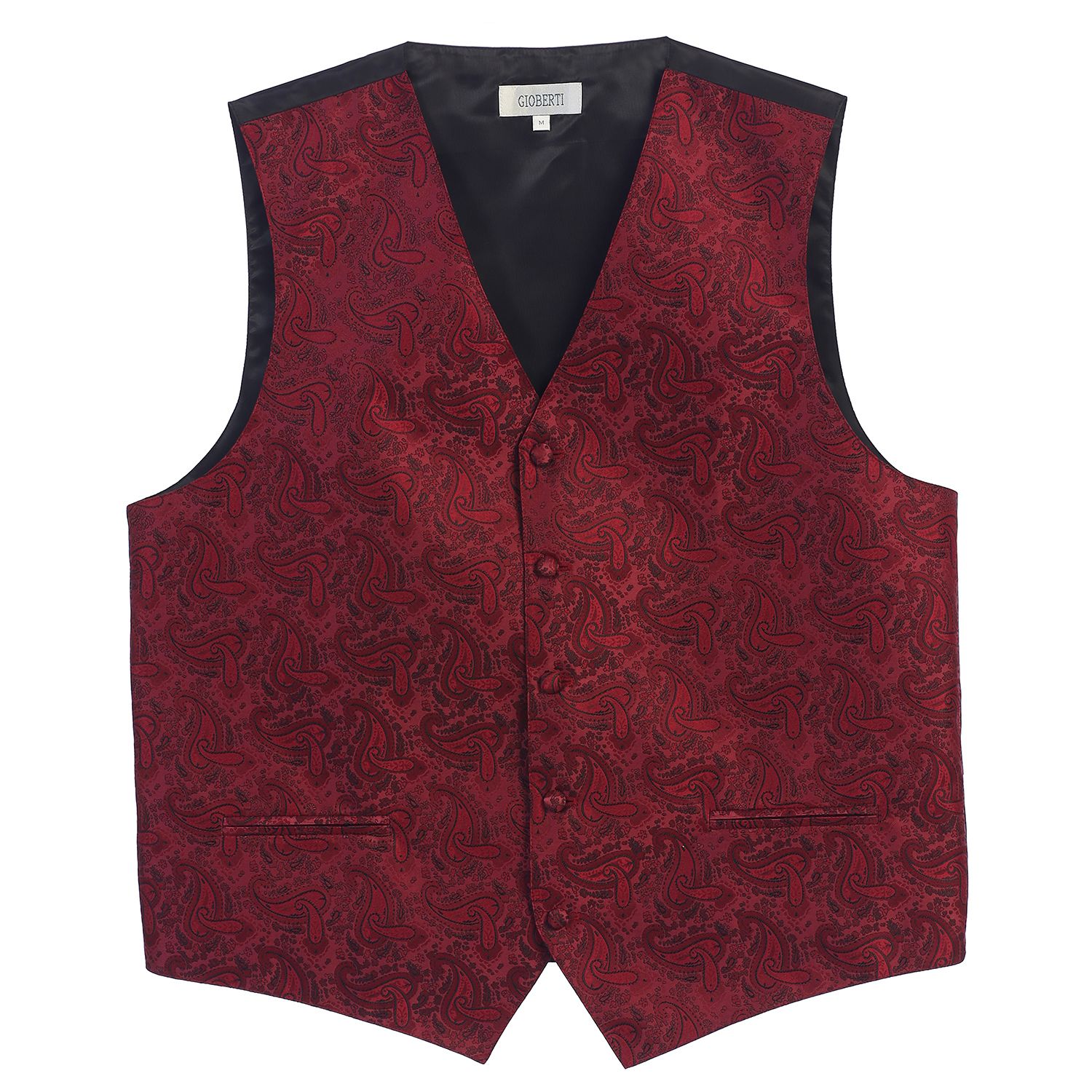 Gioberti Men's Adjustable Satin And Paisley Cummerbund Set With Formal Bow Tie And Pocket Square