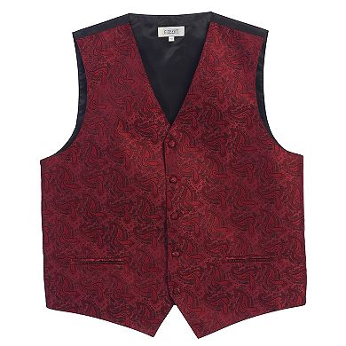 Gioberti Men's Formal 4pc Paisley Vest Necktie Bowtie And Pocket Square