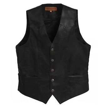 Gioberti Men's 5 Button Faux Leather Vest