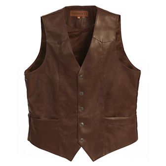 Gioberti Men's 5 Button Faux Leather Vest