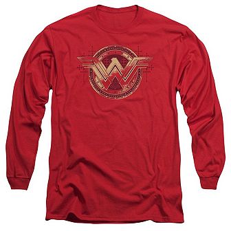 Batman V Superman Wonder Woman Shield Long Sleeve Adult T-shirt