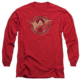 Batman V Superman Wonder Woman Shield Long Sleeve Adult T-shirt