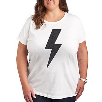 Plus Lightning Bolt Sparkle Graphic Tee