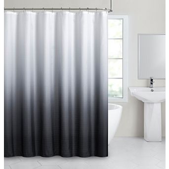 Dainty Home Shades Printed Textured Fabric Gradient Colors Ombre Designed Shower Curtain