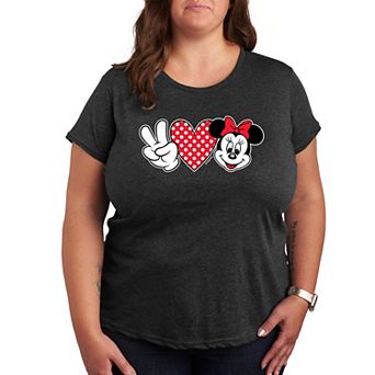 Disney's Minnie Mouse Plus Peace Love Graphic Tee