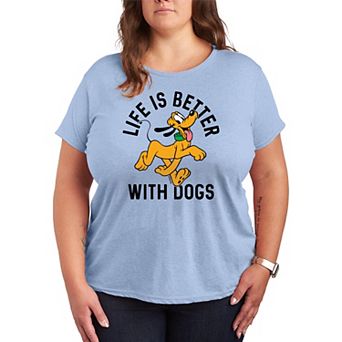Disney's Pluto Plus Life Is Better With Dogs Graphic Tee