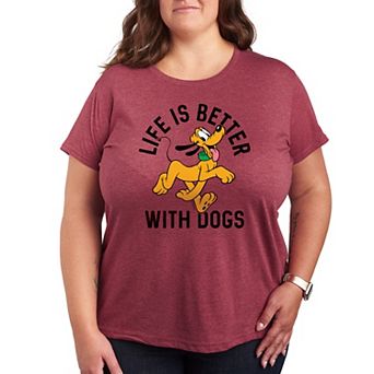 Disney's Pluto Plus Life Is Better With Dogs Graphic Tee