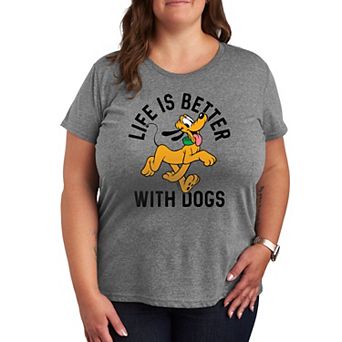 Disney's Pluto Plus Life Is Better With Dogs Graphic Tee