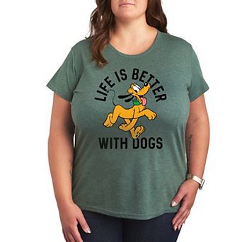 Disney's Pluto Plus Life Is Better With Dogs Graphic Tee