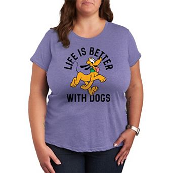 Disney's Pluto Plus Life Is Better With Dogs Graphic Tee
