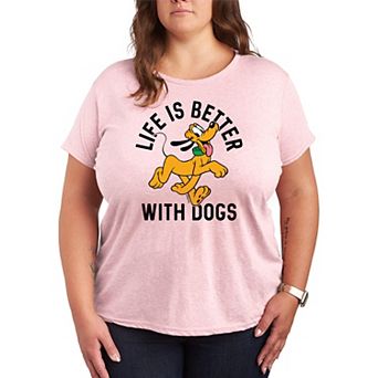 Disney's Pluto Plus Life Is Better With Dogs Graphic Tee