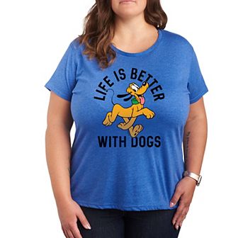 Disney's Pluto Plus Life Is Better With Dogs Graphic Tee