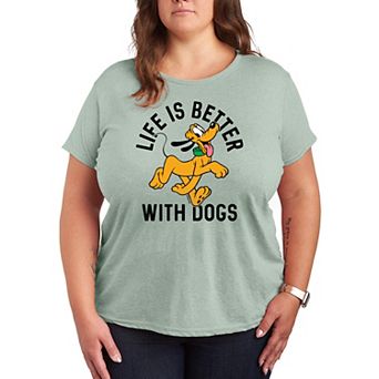 Disney's Pluto Plus Life Is Better With Dogs Graphic Tee