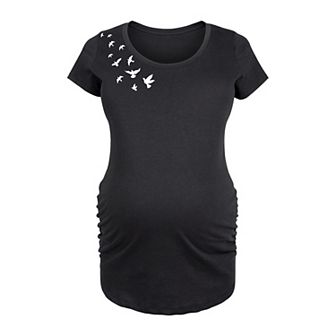 Maternity Flying Birds Graphic Tee