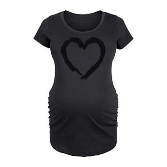 Maternity Paintbrush Stroke Heart Sparkle Graphic Tee