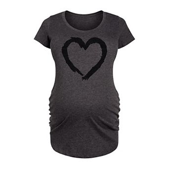 Maternity Paintbrush Stroke Heart Sparkle Graphic Tee
