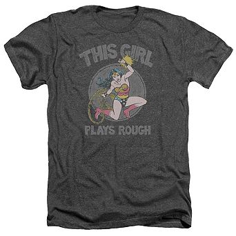 Dc Comics Plays Rough Adult Heather T-shirt