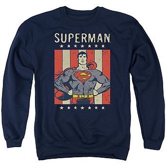 Dc Comics Retro Liberty Adult Crewneck Sweatshirt