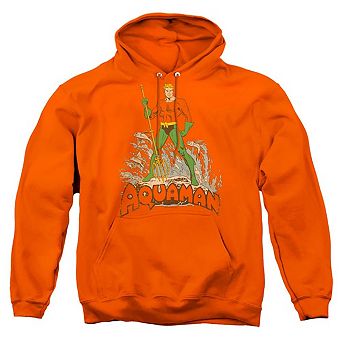 DC Comics Aquaman Distressed Adult Pull Over Hoodie