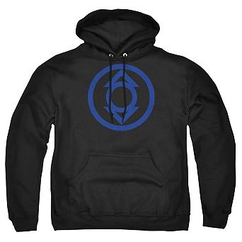 Green Lantern Blue Emblem Adult Pull Over Hoodie