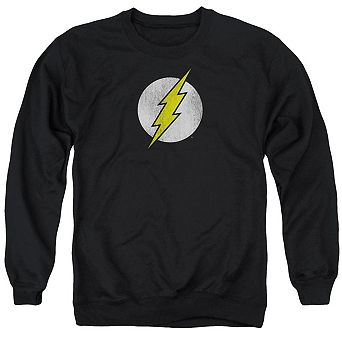 Dc Comics Flash Flash Logo Distressed Adult Crewneck Sweatshirt