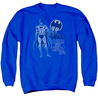 Dc Comics Night Life Adult Crewneck Sweatshirt