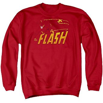 Dc Comics Flash Flash Speed Distressed Adult Crewneck Sweatshirt