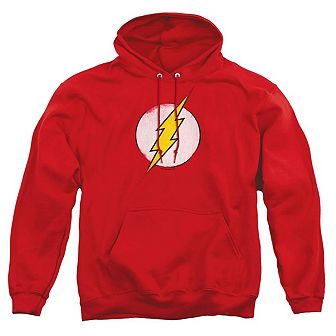 DC Comics Flash Rough Flash Logo Adult Pull Over Hoodie