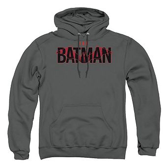 The Batman Logo With Red Bat Adult Pull Over Hoodie