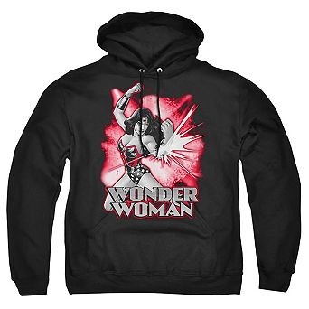 Justice League of America Wonder Woman Red & Gray Adult Pull Over Hoodie