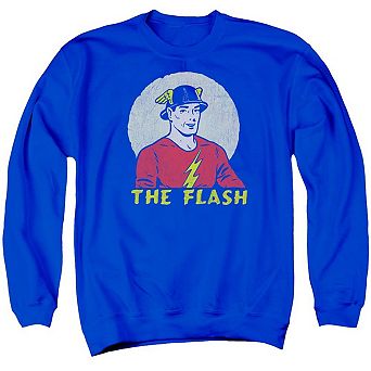 Dc Comics Flash Faded Circle Adult Crewneck Sweatshirt