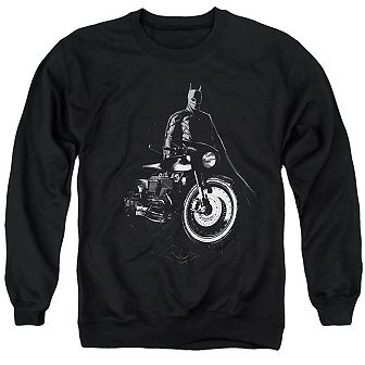 The Batman And His Motorcycle Adult Crewneck Sweatshirt