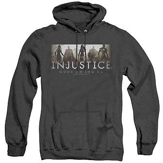 Injustice Gods Among Us Logo Adult Heather Hoodie