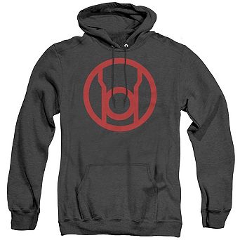 Green Lantern Red Emblem Adult Heather Hoodie